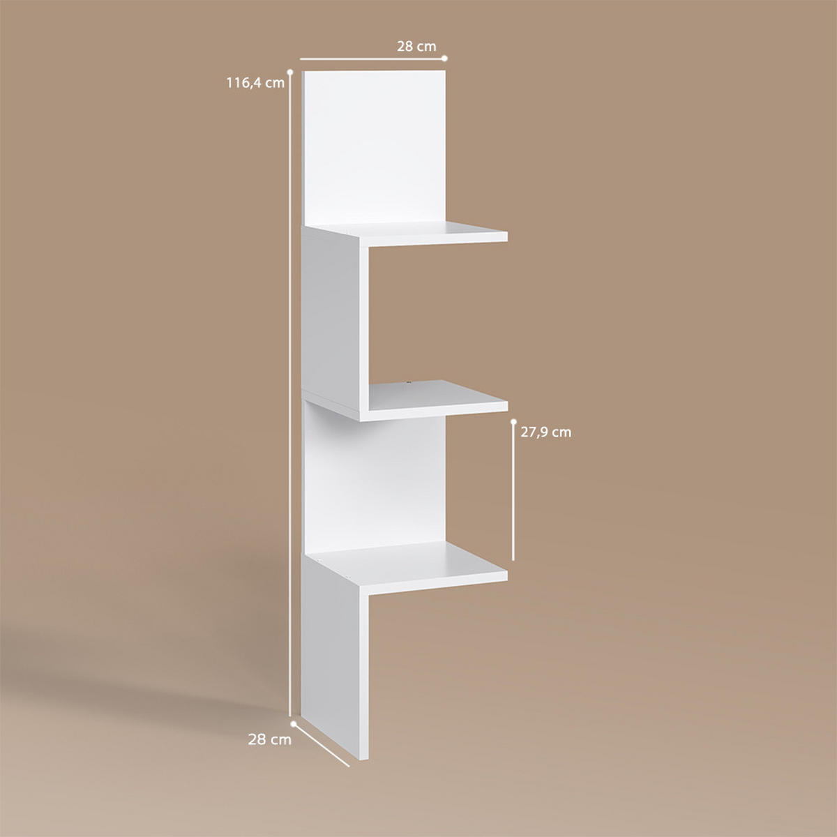 ECKREGAL Vesuvio Weiß 28 x 116.4 cm 2er Set - Weiß, Holzwerkstoff (28/116.4/28cm) - Livinity®
