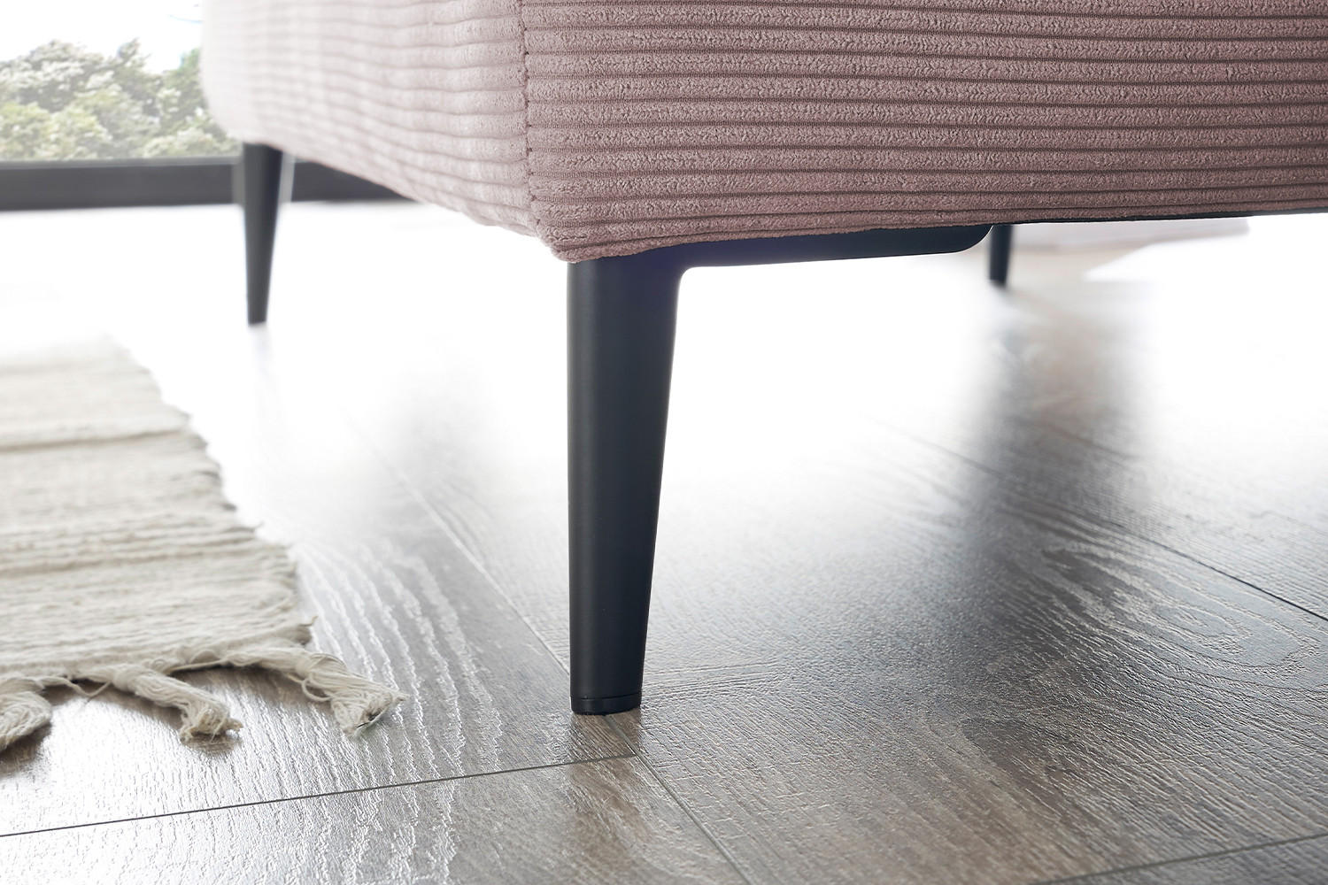 LONGSEAT CARA Pink Cord - Pink/Schwarz, Textil/Metall (132/84/170cm) - KAWOLA
