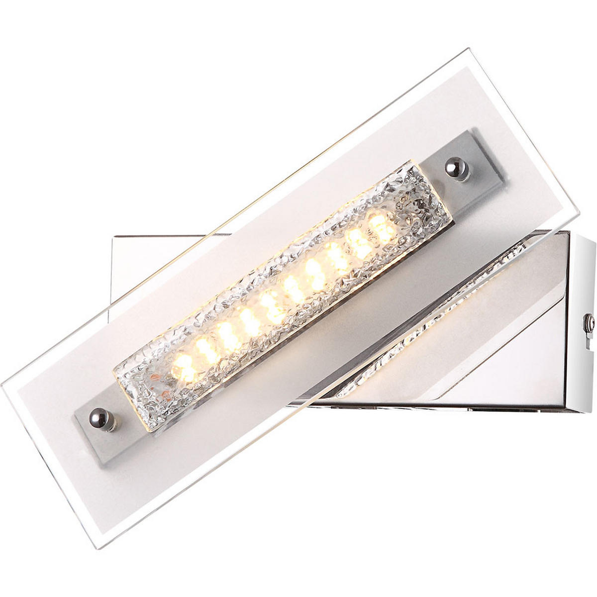 LED WANDLEUCHTE Metall Silber Kristalloptik - Silberfarben, Glas (8/23/11.5cm) - Globo Lighting