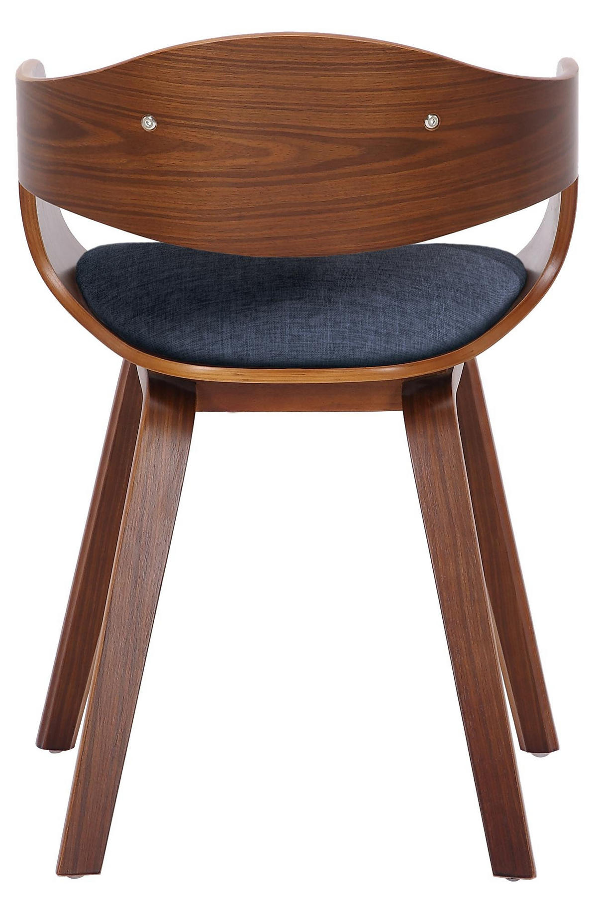 ARMLEHNENSTUHL Stoff Walnuss/Blau - Blau/Walnussfarben, Holz/Textil (49/73/46cm) - CLP