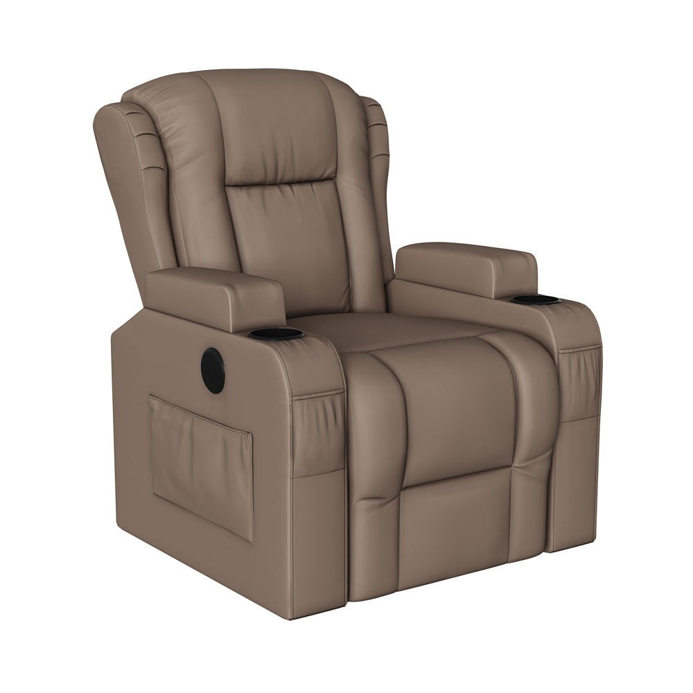 MASSAGESESSEL mit Aufstehhilfe - 8-Punkt-Massage und Heizfunktion - USB-Ladeanschluss - Braun - Braun, Textil (102/105/93cm) - DELFA