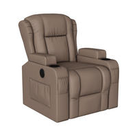 MASSAGESESSEL mit Aufstehhilfe - 8-Punkt-Massage und Heizfunktion - USB-Ladeanschluss - Braun - Braun, Textil (102/105/93cm) - DELFA