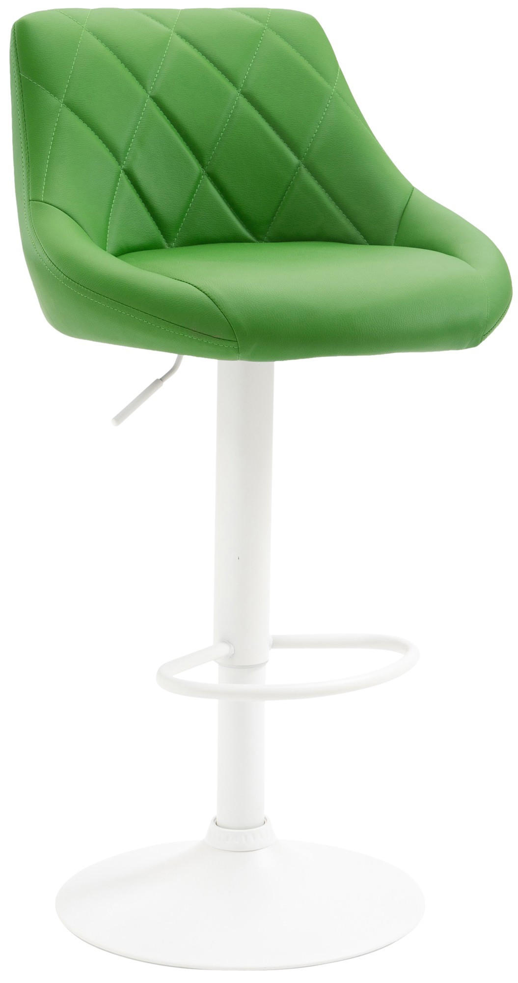 BARHOCKER Lazio 83-104x46x49 cm Grün - Grün, Leder (46/83/49cm) - furnicato
