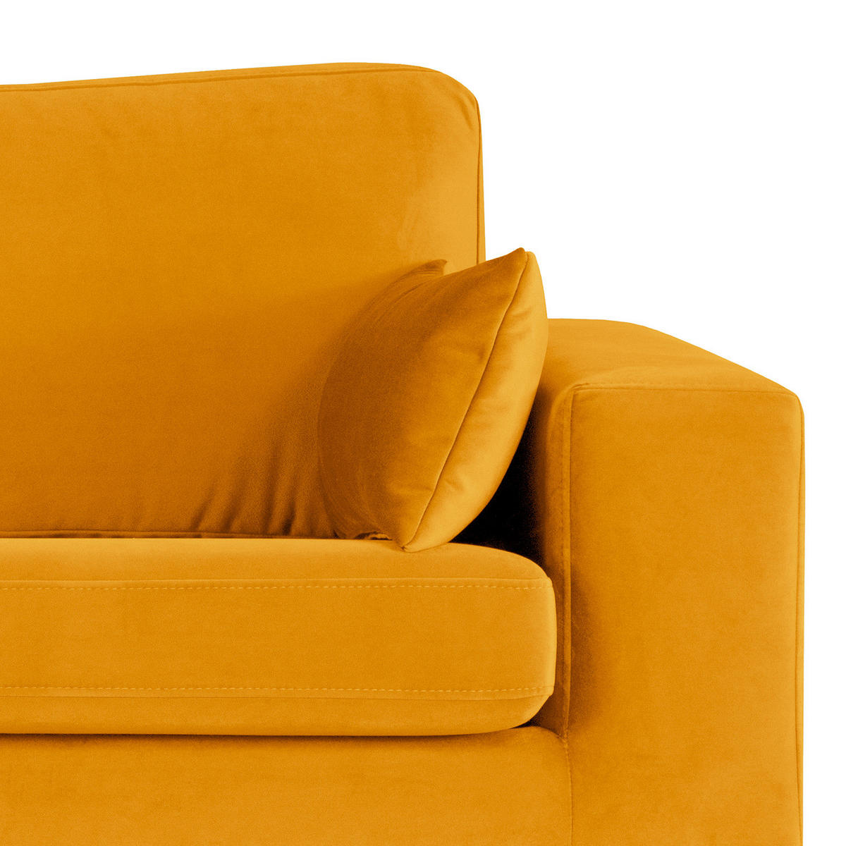 3-SITZER SOFA - Gelb/Buchefarben, Textil (237/81/88cm) - home24