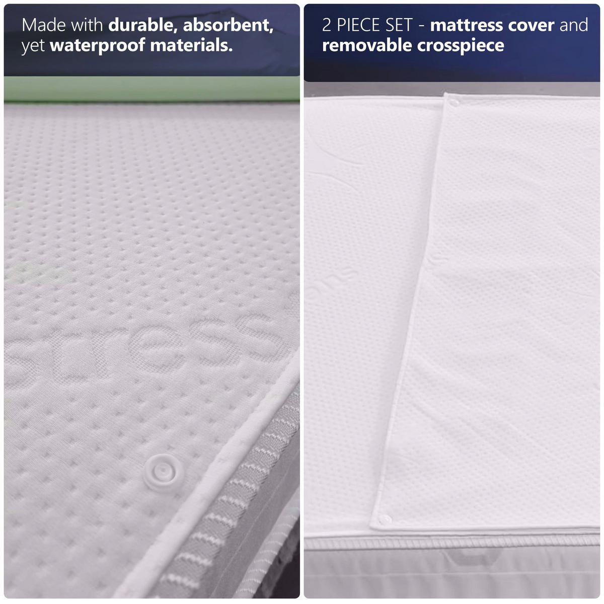 WASSERDICHTER Matratzenschoner 140x200 cm mit 3 Abnehmbaren Schutzauflagen - Weiß, Textil (140/200cm) - The White Stone