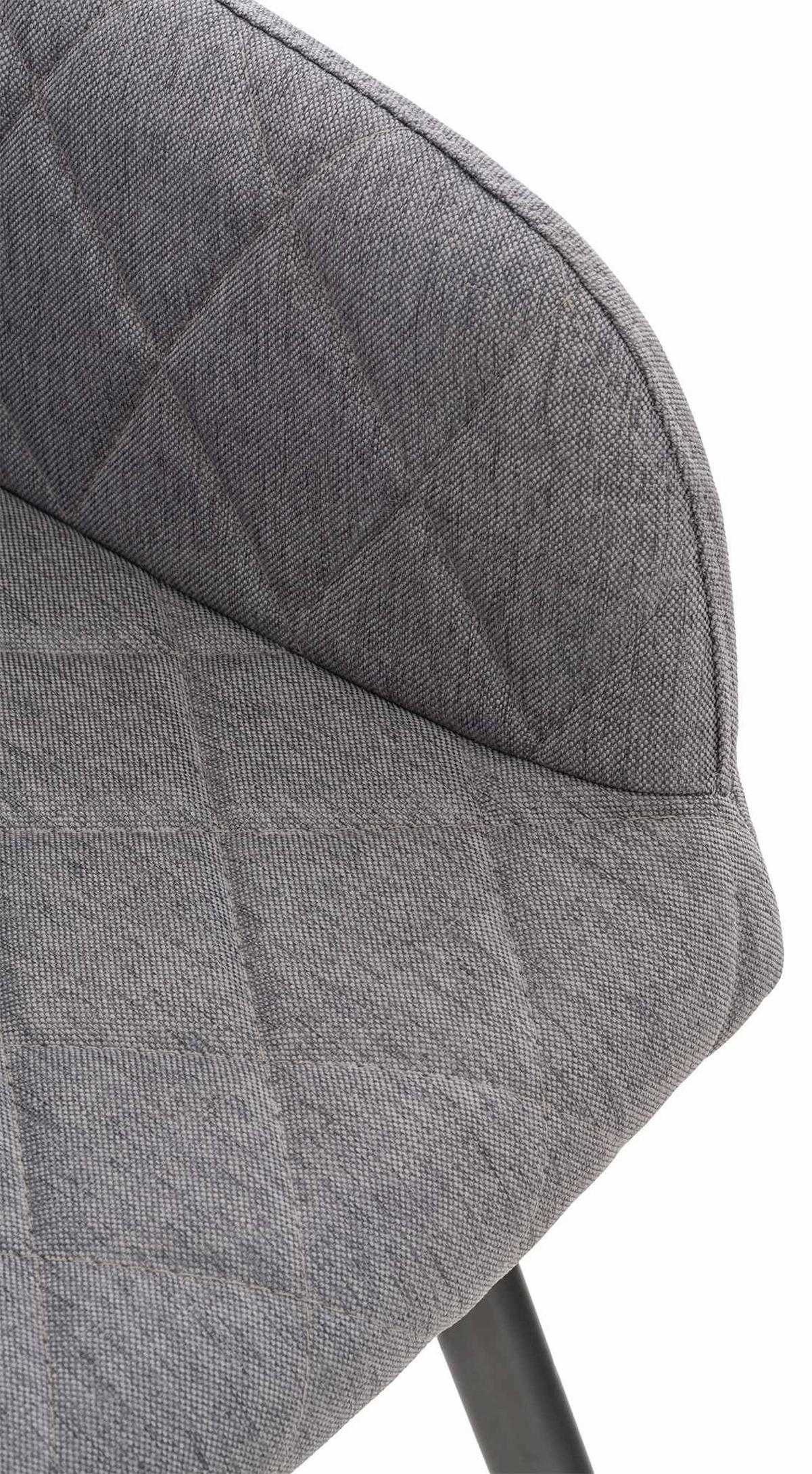 ARMLEHNENSTUHL Stoff grau - Schwarz/Grau, Textil/Metall (47/84/44cm) - CLP