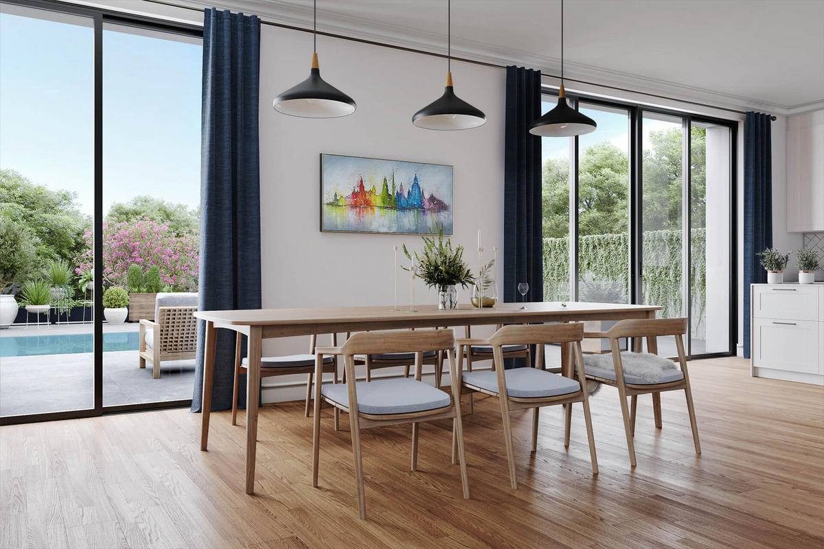 OLEJOMAĽBA 120/60 cm, Mesto a architektúra - sivá, drevo/textil (120/60cm) - KUNSTLOFT