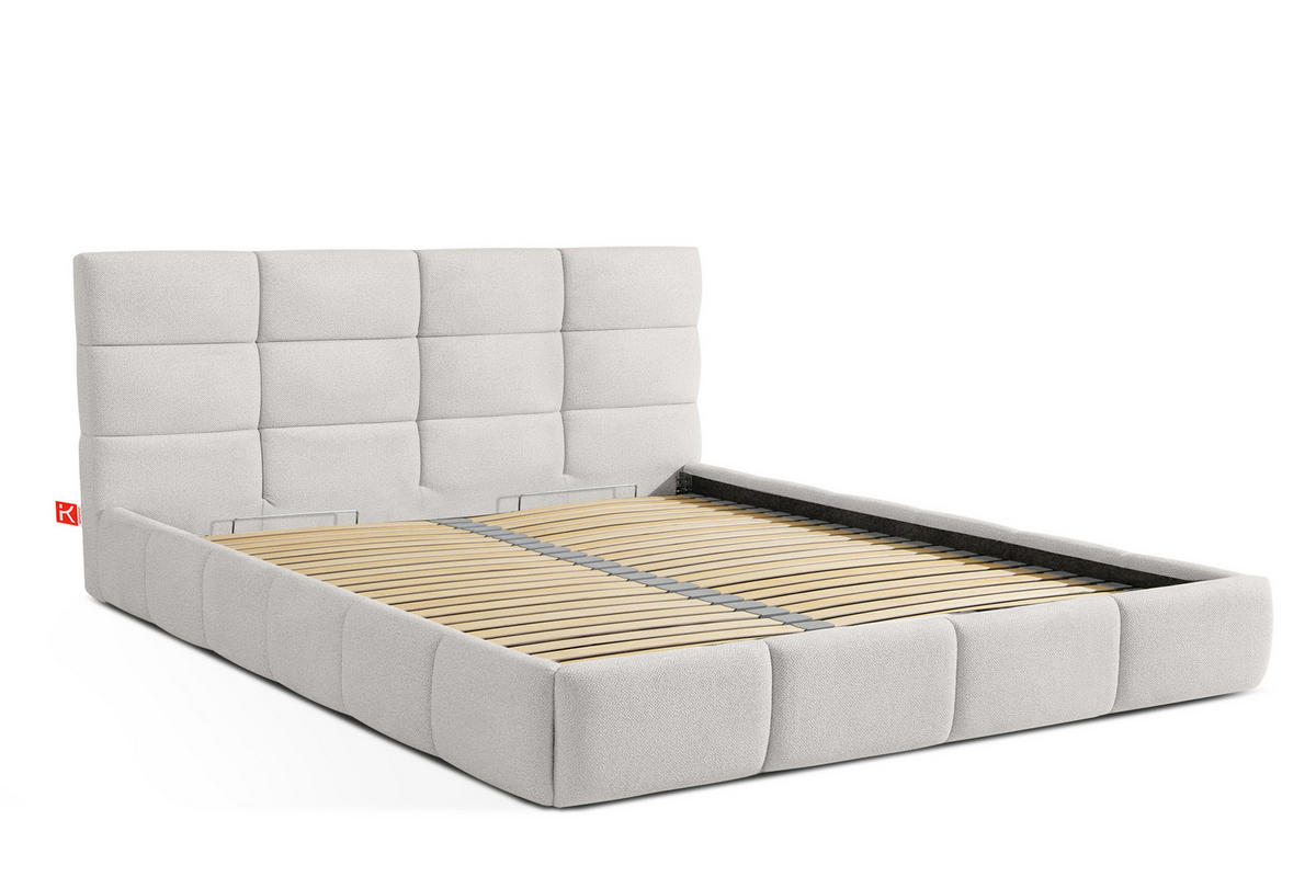 POLSTERBETT ALTOS Bouclé, weiß - Weiß, Holz/Holzwerkstoff (180/200cm) - KONSIMO®