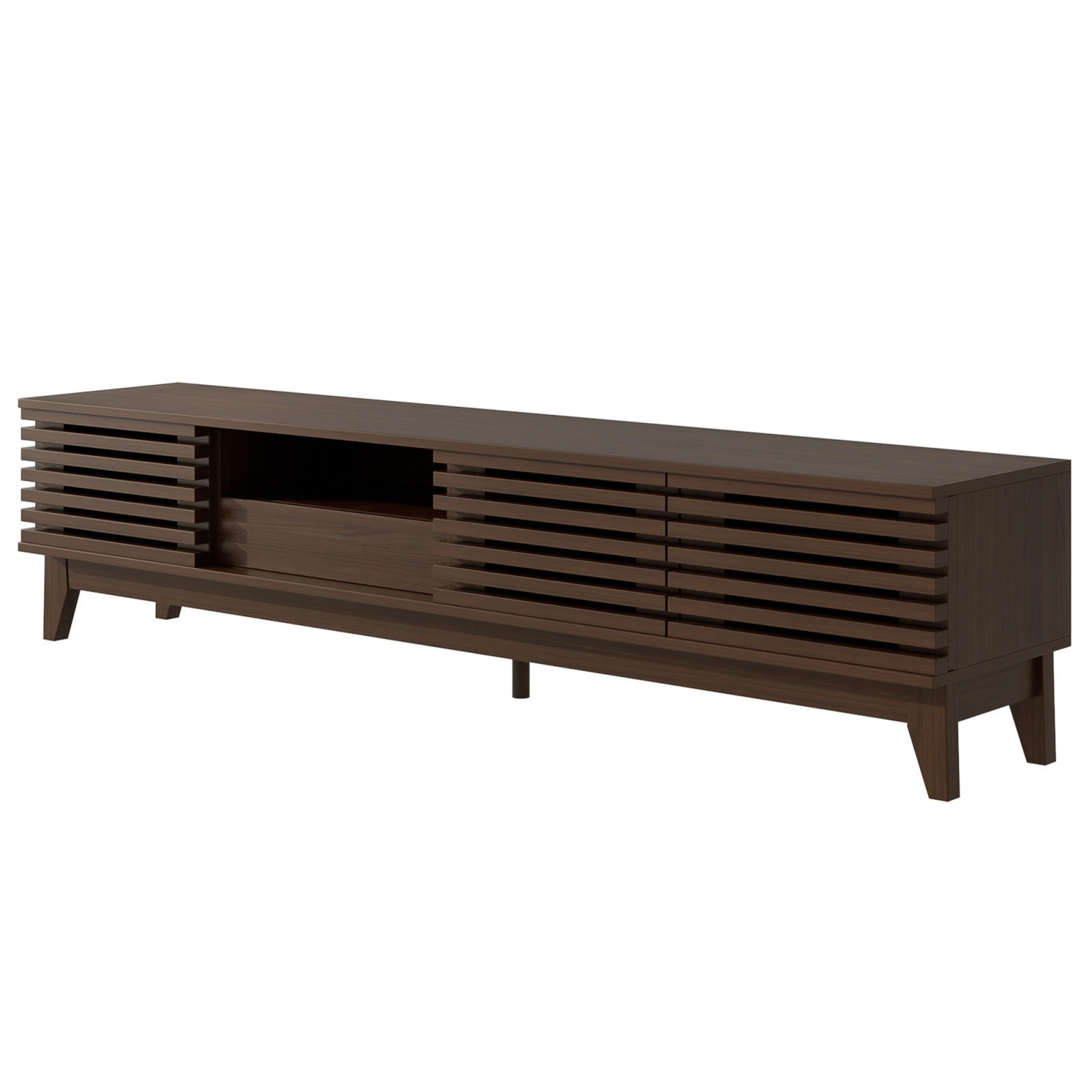 TV Lowboard 170x35x40 cm, 1 Schublade, 3 Türen, Vintage Holz - Braun, Holz (170/40/35cm)