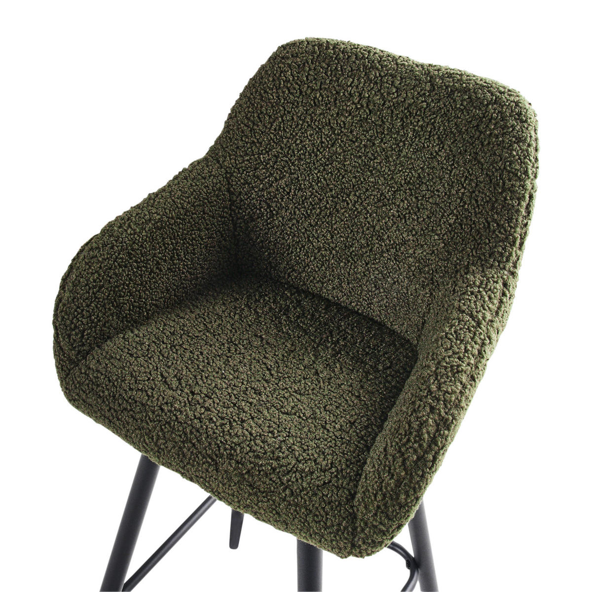 BARSTÜHLEN 2er-Set Dunkelgrün Casmalia - Dunkelgrün/Schwarz, Textil (50/103/54cm) - Beliani