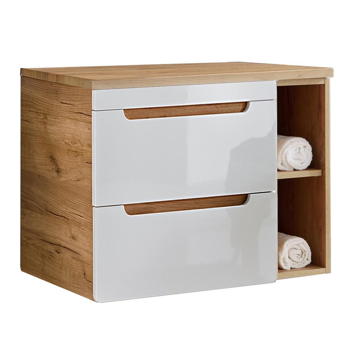 WASCHBECKENSCHRANK Luton-56 - Weiß, Holzwerkstoff (81/62/46cm) - Lomado