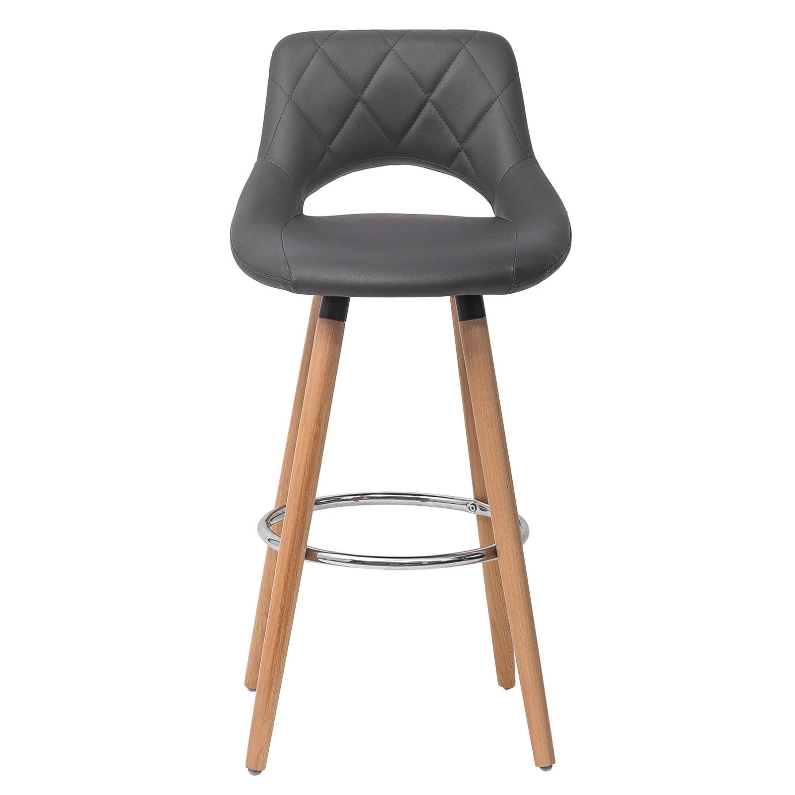 BARHOCKER DE-36098 Mit Holzbeinen Grau - Grau, Holz (40/70/43cm) - ComfortXL