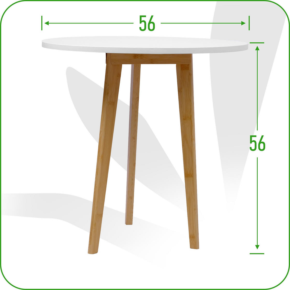 COUCHTISCH Bambus Weiß Naturfarbe rund Ø56 cm - Weiß/Naturfarben, Holzwerkstoff (56/56/56cm) - Begryf
