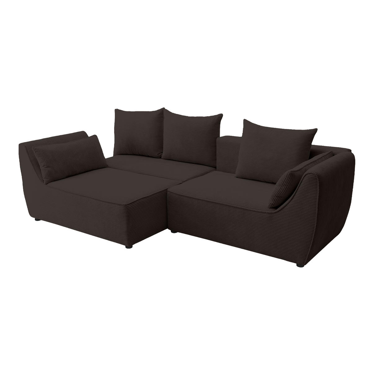 SOFA GRABO mit Schlaffunktion, Braun - Braun, Textil (260/75/145cm) - Fedve