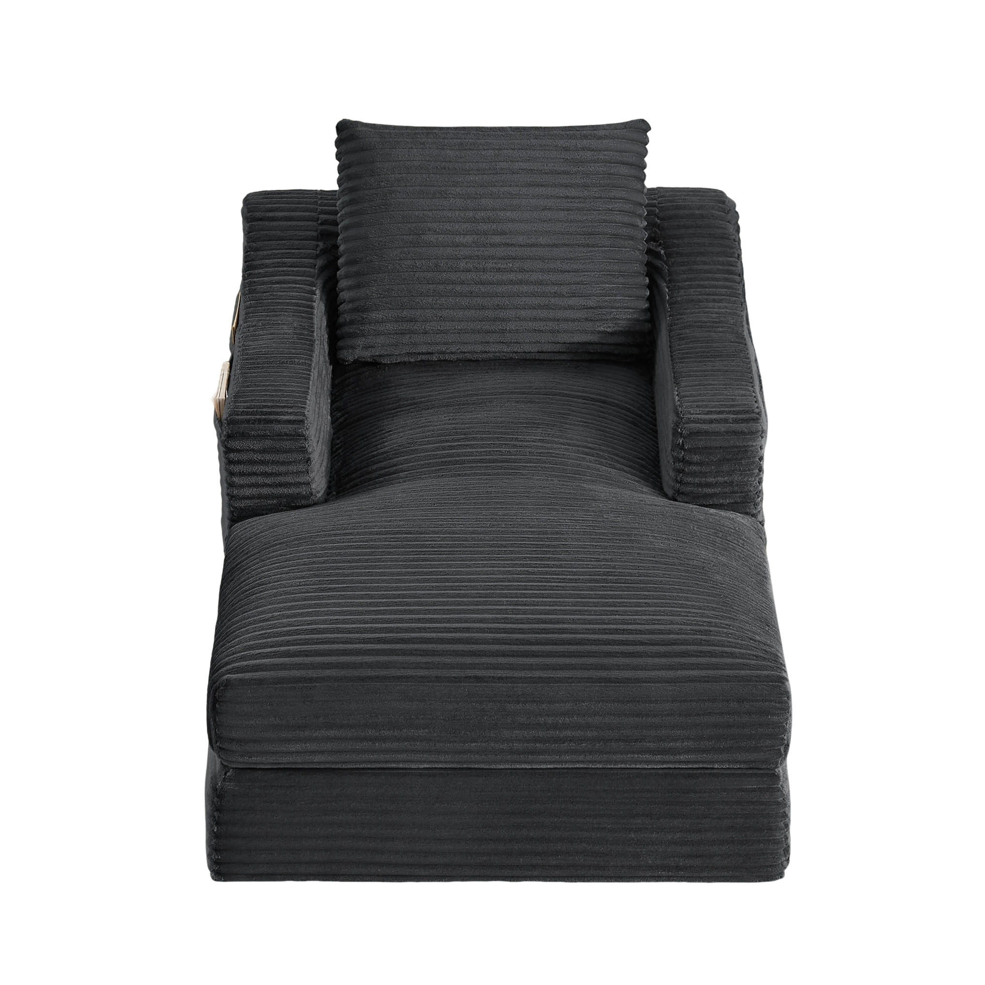 SOFAELEMENT 160/100/85 cm Dunkelgrau Cord mit Aufbewahrungstasche - Dunkelgrau, Textil (162/68/100cm) - Oxeza