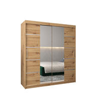 SCHWEBETÜRENSCHRANK 200/180/62 2-türig - Silberfarben/Eiche Artisan, Holz/Kunststoff (180/200/62cm) - MÖBEL KRYSPOL