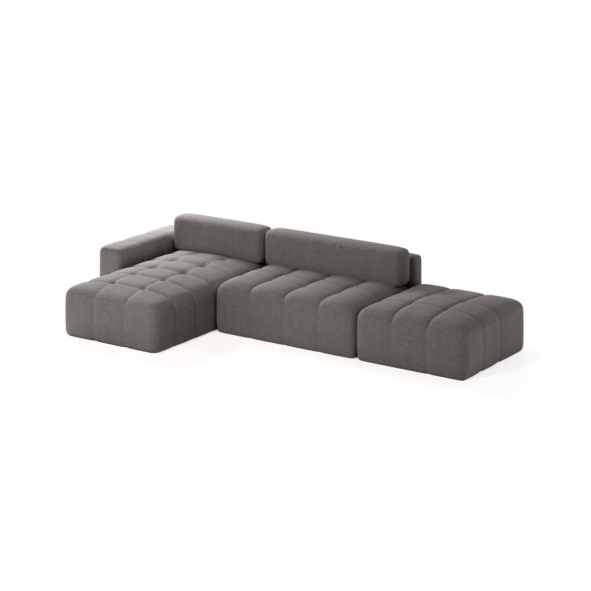 ECKSOFA RIFU LA mit Schlaffunktion, Graphit - Graphitfarben, Textil (363/185cm) - Fedve