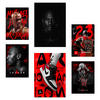 POSTER Set Mit 6 Ikonisches Jordan Grafiiti Rot & Schwarz A3 & A4 Rahmenlos - Klar, Papier (29/3cm) - Nacnic