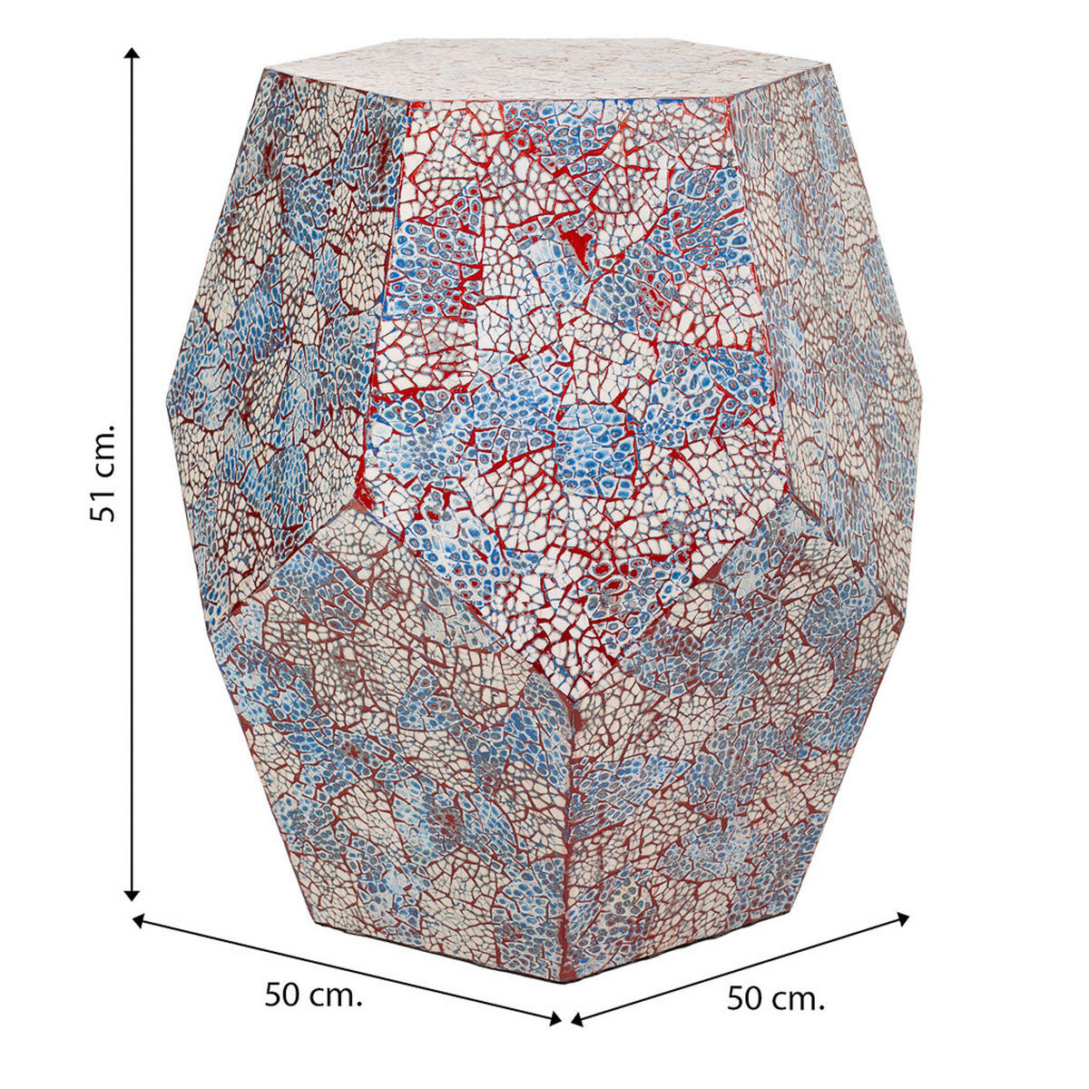 HOCKER, 50x51cm - Multicolor, Holz (50/51/50cm) - Wanderlust