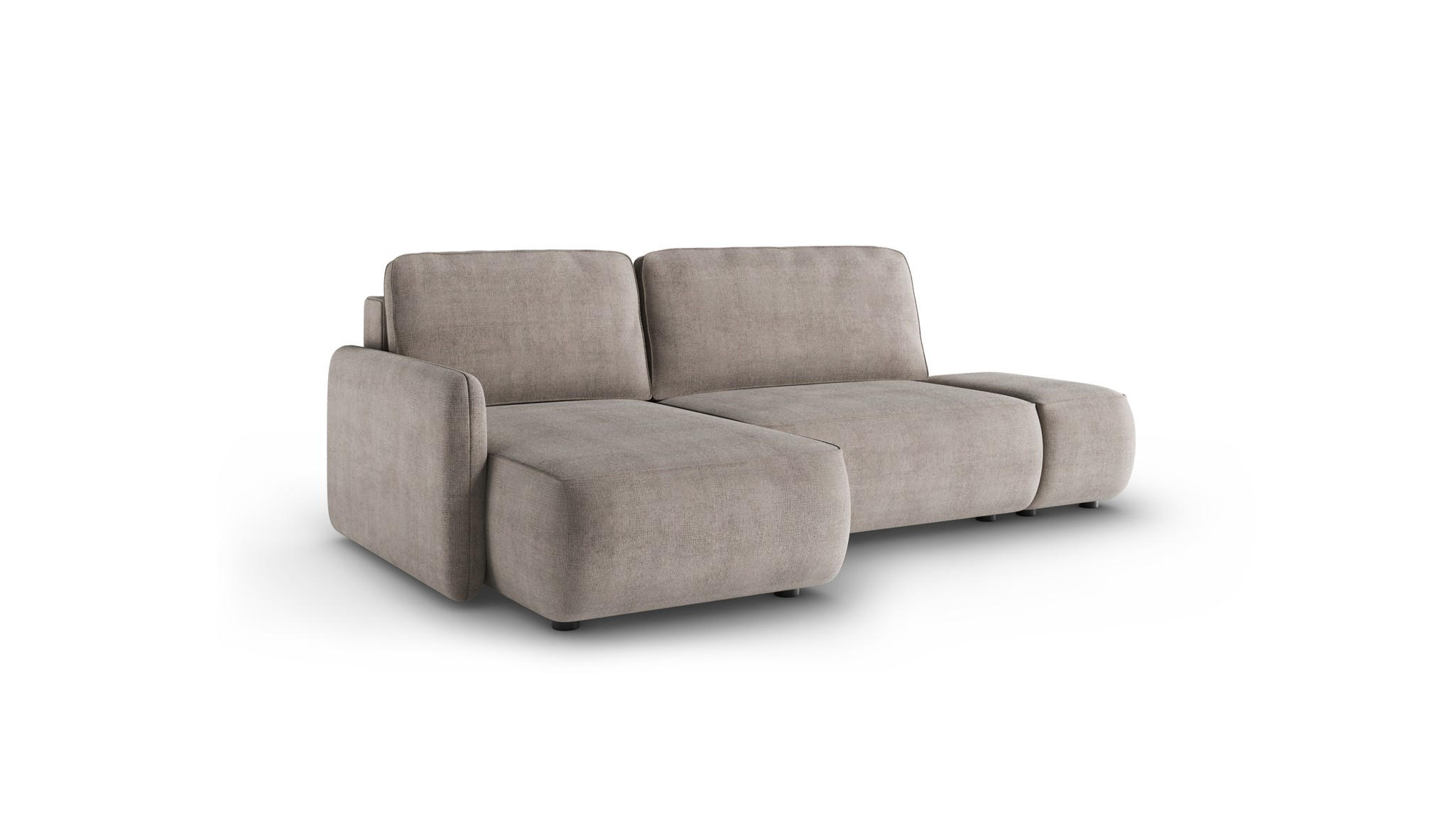 ECKSOFA Luka Mit Schlaffunktion - Graubraun, Holzwerkstoff/Textil (229/148cm) - Fun Möbel