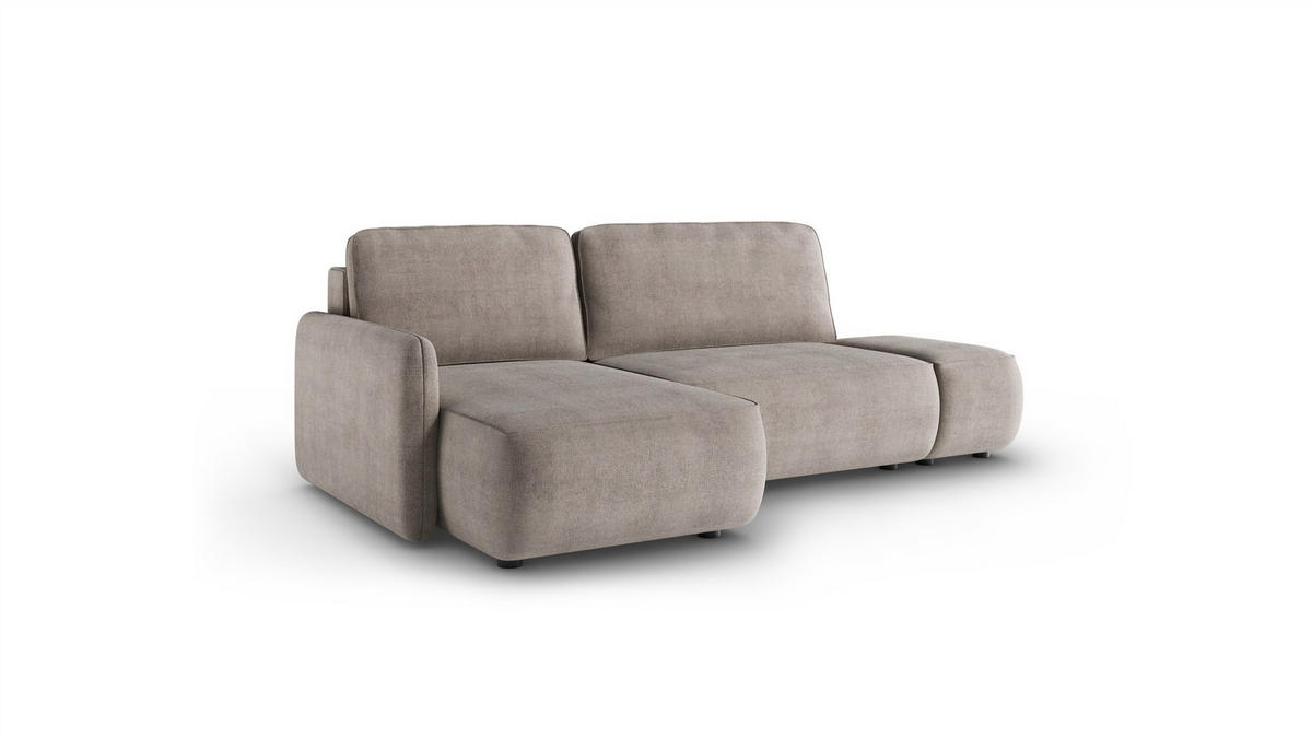 ECKSOFA Luka Mit Schlaffunktion - Graubraun, Holzwerkstoff/Textil (229/148cm) - Fun Möbel