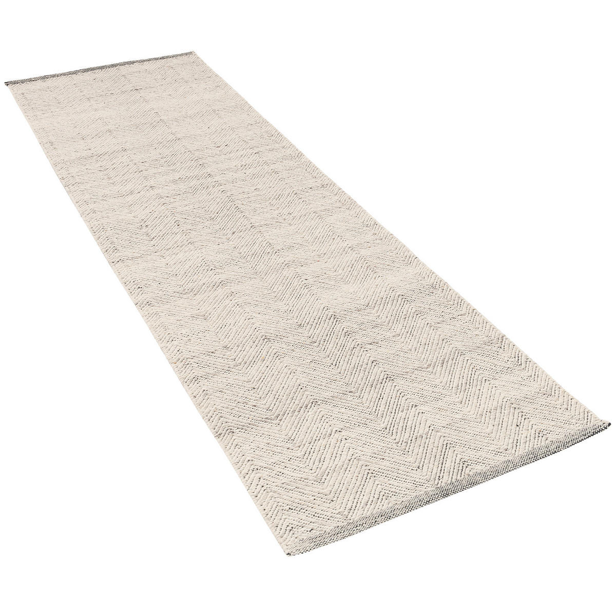 NATUR TEPPICH KELIM LÄUFER WOLLE LARA MELIERT - Grau, Textil (90/160cm) - Pergamon