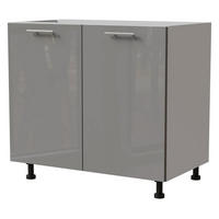 KÜCHENUNTERSCHRANK Essen D11/90 Grau Hochglanz / Weiß Matt 90 / 50 / 82cm - Weiß/Grau, Holz/Holzwerkstoff (90/82/50cm) - Feldmann-Wohnen