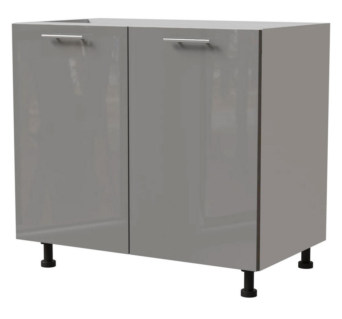 KÜCHENUNTERSCHRANK Essen D11/90 Grau Hochglanz / Weiß Matt 90 / 50 / 82cm - Weiß/Grau, Holz/Holzwerkstoff (90/82/50cm) - Feldmann-Wohnen