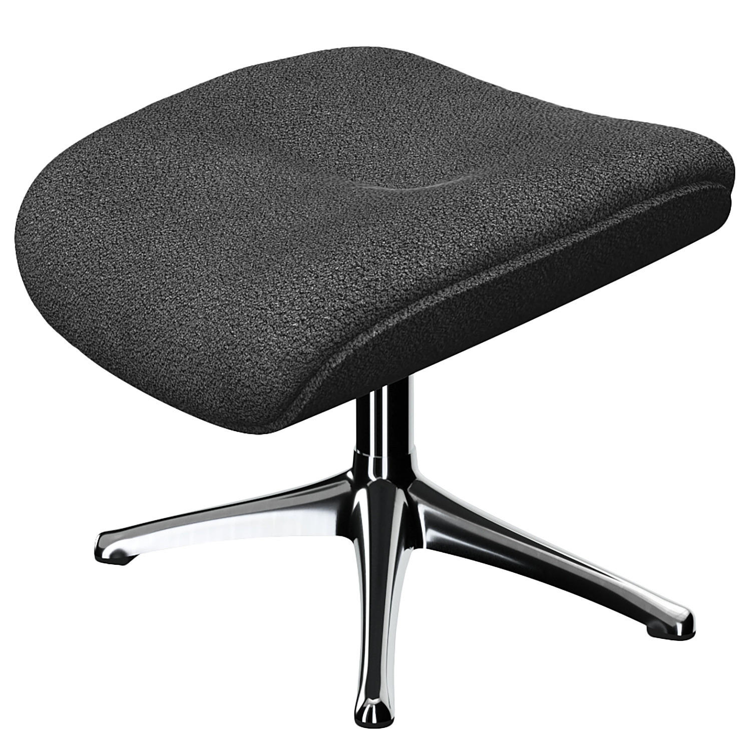 POLSTERHOCKER - Chromfarben/Anthrazit, Textil/Metall (44/39/49cm) - home24