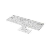 ESSTISCH Rechteckig Marmor Weiß Hochglanz 120/89/75 cm - Weiß Hochglanz/Creme, Holzwerkstoff (89/160/75cm) - designimpex