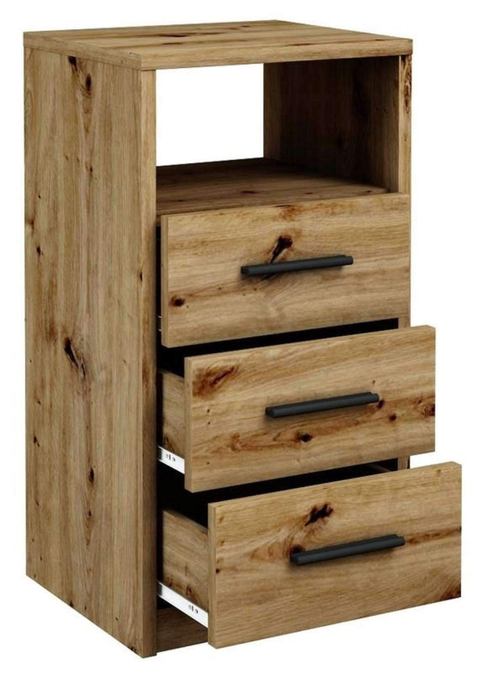KOMMODE 3SO Artisan Eiche 40/35/75 cm - Eiche Artisan, Holzwerkstoff (40/75/35cm) - Matkam Möbel