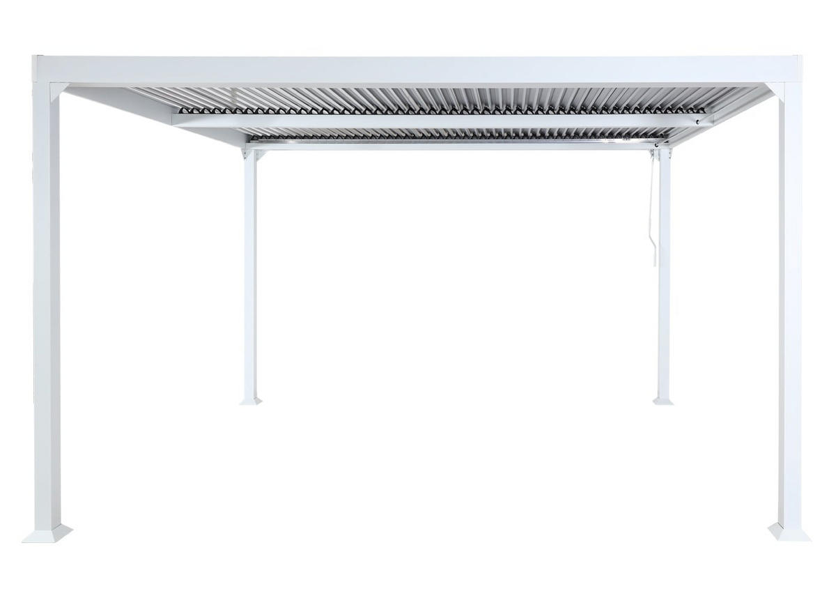 PERGOLA Alu 224x370x300cm Weiß - Weiß, Metall (370/224/300cm) - BERLINLODGE