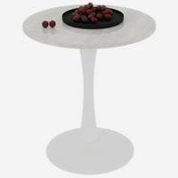 BEISTELLTISCH 70/70/72 cm aus Kunstmarmor, rundes Design für Wohn- und Essbereich, Weiß - Weiß, Stein (70/70/72cm) - Redom