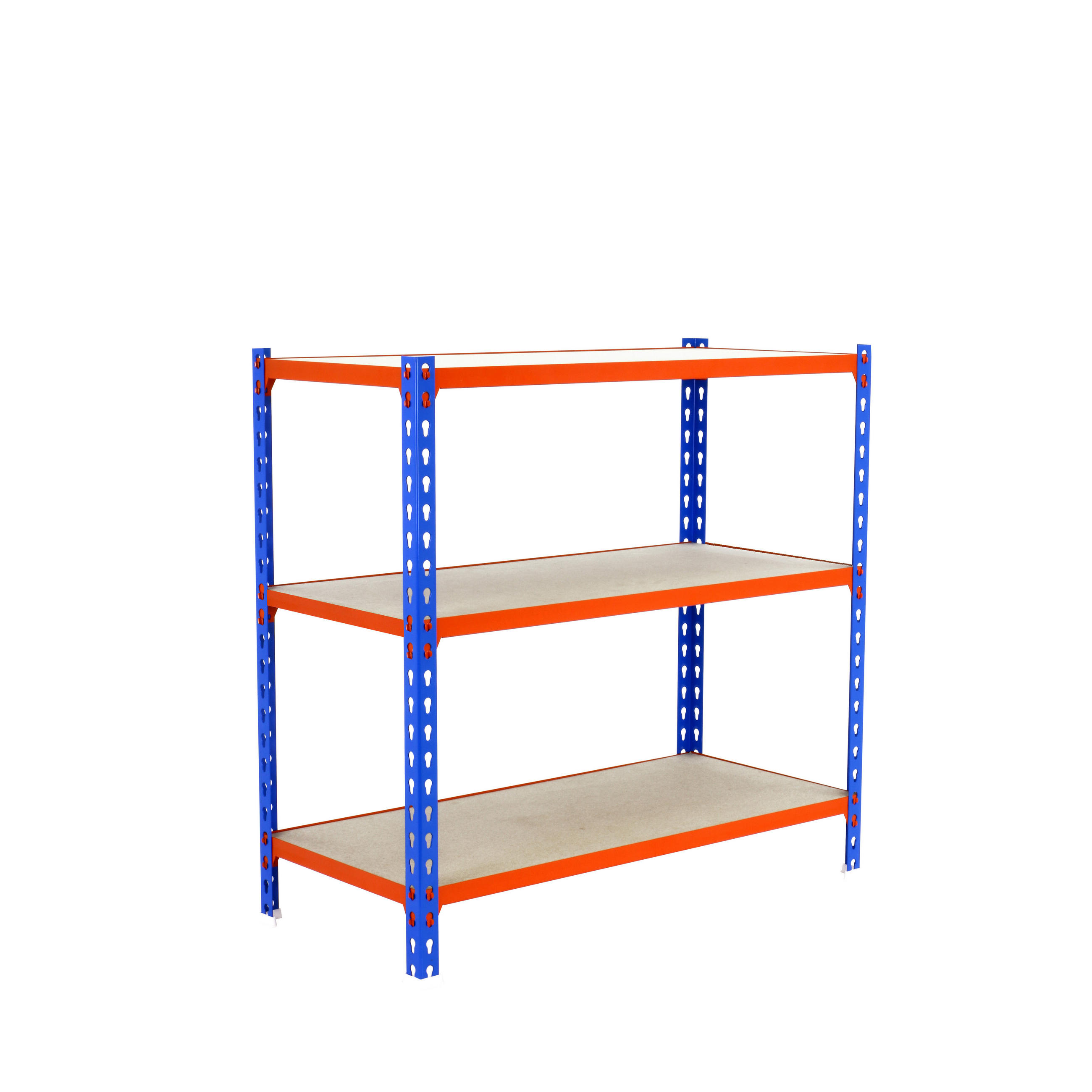 SCHWERLASTREGAL Baby Muli HxBxT 90 x 120 x 30 cm 3 Fachböden Fachlast 200 kg Blau-Orange - Gelb, Metall (120/90/30cm) - PROREGAL
