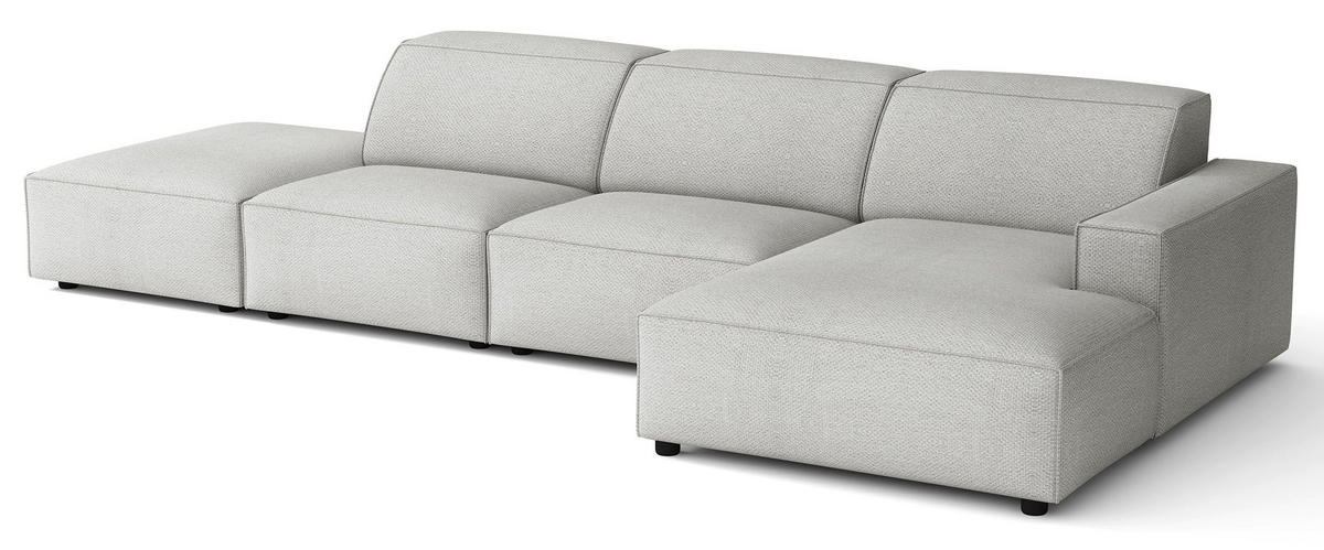 ROHOVÁ pohovka Sellmo, svetlosivá, 344 cm - čierna/svetlosivá, textil/plast (166/350cm) - Selsey