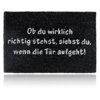 ROHOŽKA Přírodní Černá Bílá kokos protiskluzová 60x40 cm - černá, textil/plast (40/60cm) - Relaxdays