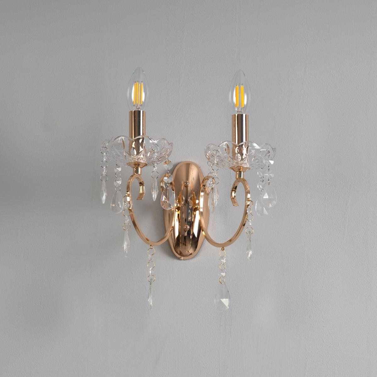WANDLEUCHTE Pavia, Roségold, 28cm - Roségold, Glas (20/28/25.5cm) - KOSILUM
