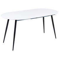 ESSTISCH weiß/schwarz 120/160/80 cm ausziehbar Staverton - Schwarz/Weiß, Holzwerkstoff (120/80/76cm) - Beliani