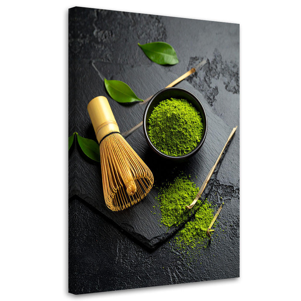 LEINWANDBILD Matcha-Tee 70x100cm - Grün, Textil (70/100cm) - Feeby