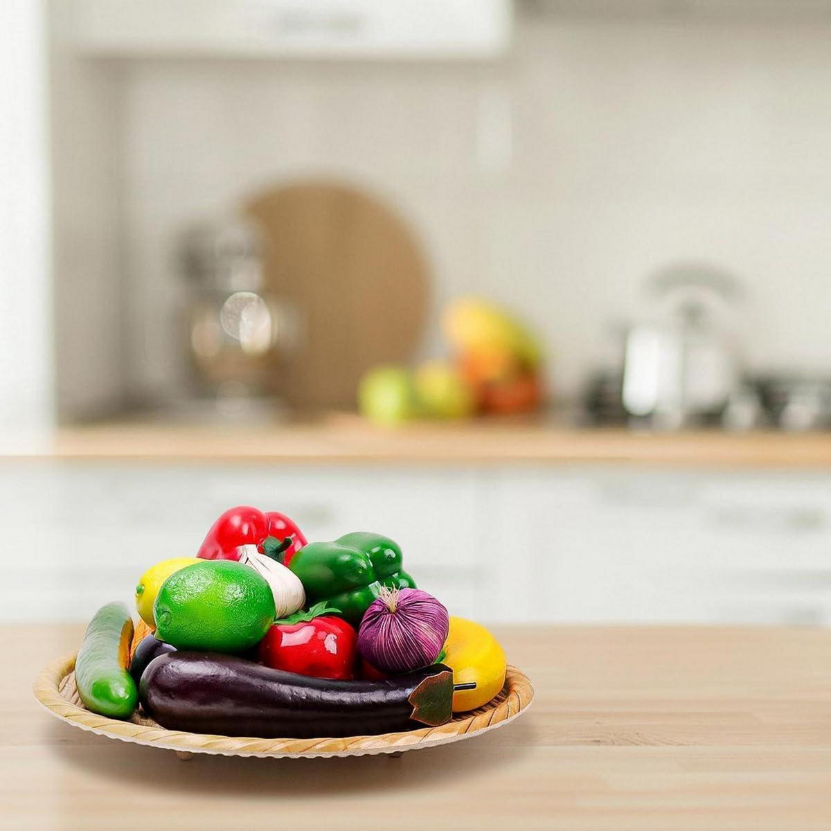 KÜNSTLICHES Obst und Gemüse 16-teiliges Set - Multicolor, Kunststoff (13.4cm)
