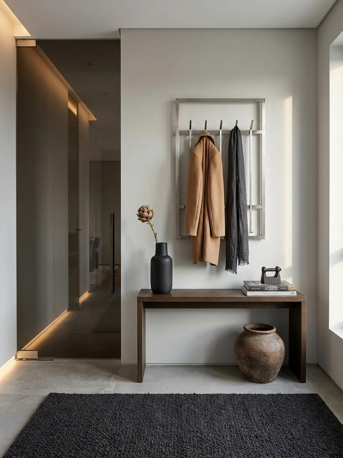 WANDGARDEROBE Metall Silber Modern 60x100x7,5 cm schlichtes Design - Silberfarben, Metall (60/100/8cm) - KADIMA DESIGN
