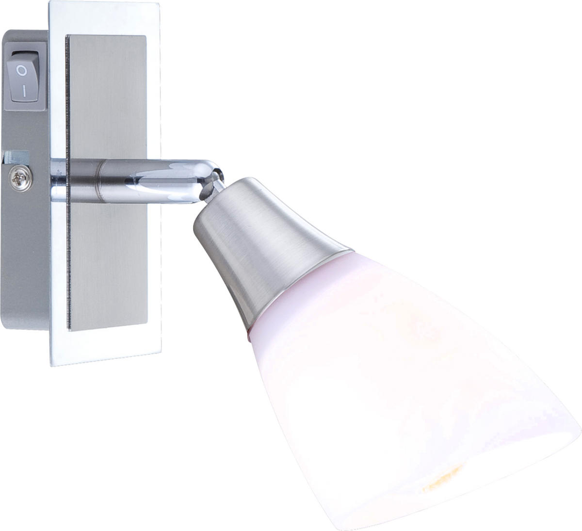 WANDLEUCHTE Metall Glas Silber FRANK - Silberfarben, Glas (6.5/19.5/18cm) - Globo Lighting