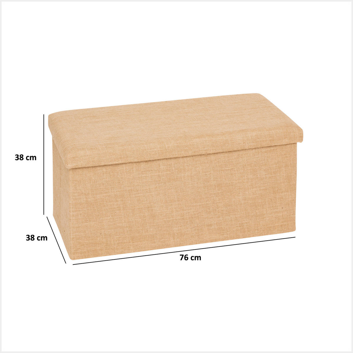 POUF Juta 76/38/38 cm - Beige, Holzwerkstoff (38/38/76cm) - 5five Simply Smart