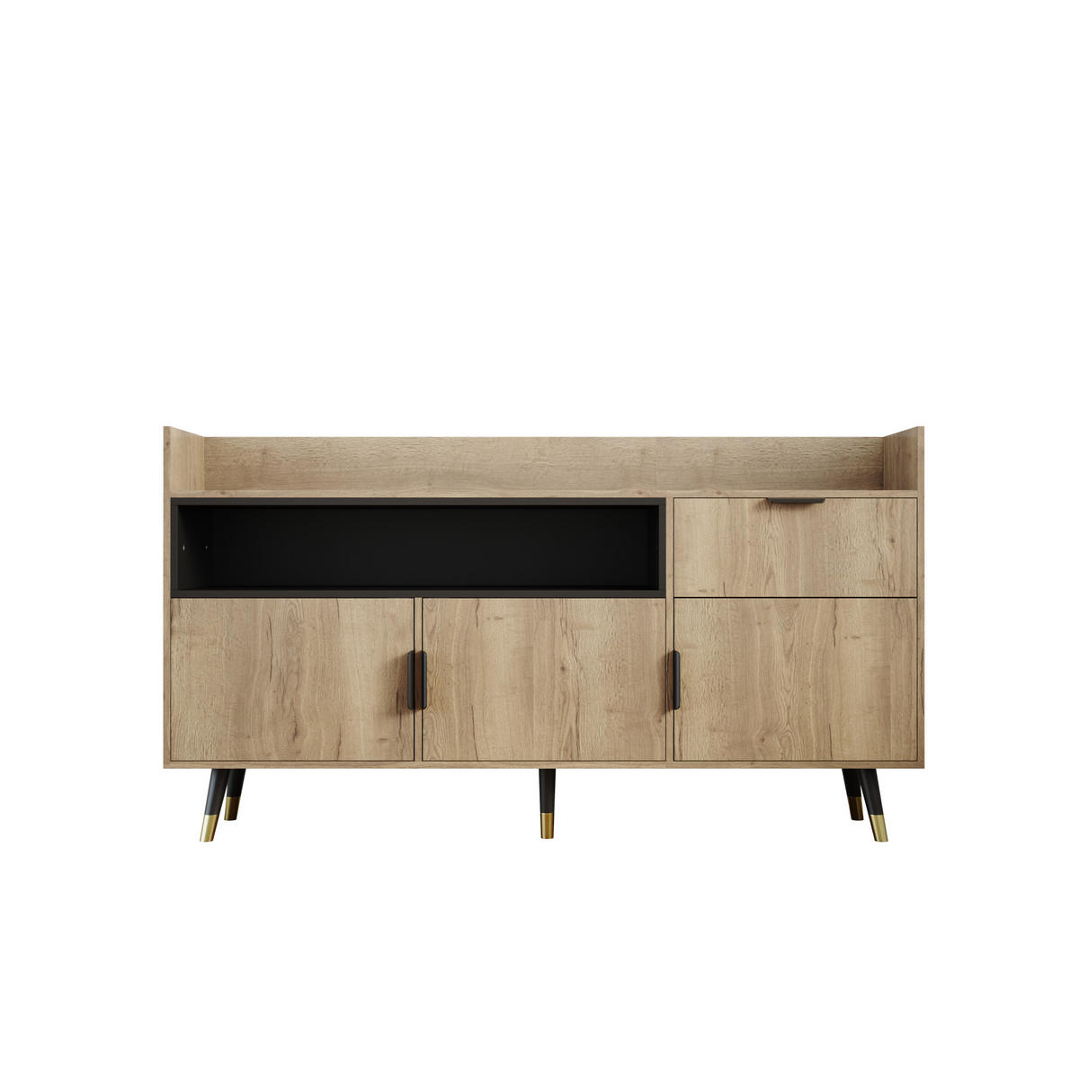 SIDEBOARD 160/35/82 cm mit 2 Türen, Schublade & offenem Fach in Natur - Naturfarben, Holzwerkstoff (160/82/35cm) - BEAOK