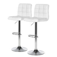 BARHOCKER - Metall / Kunstleder - Chromfarben/Weiß, Kunststoff/Metall (46/97/50cm) - home24