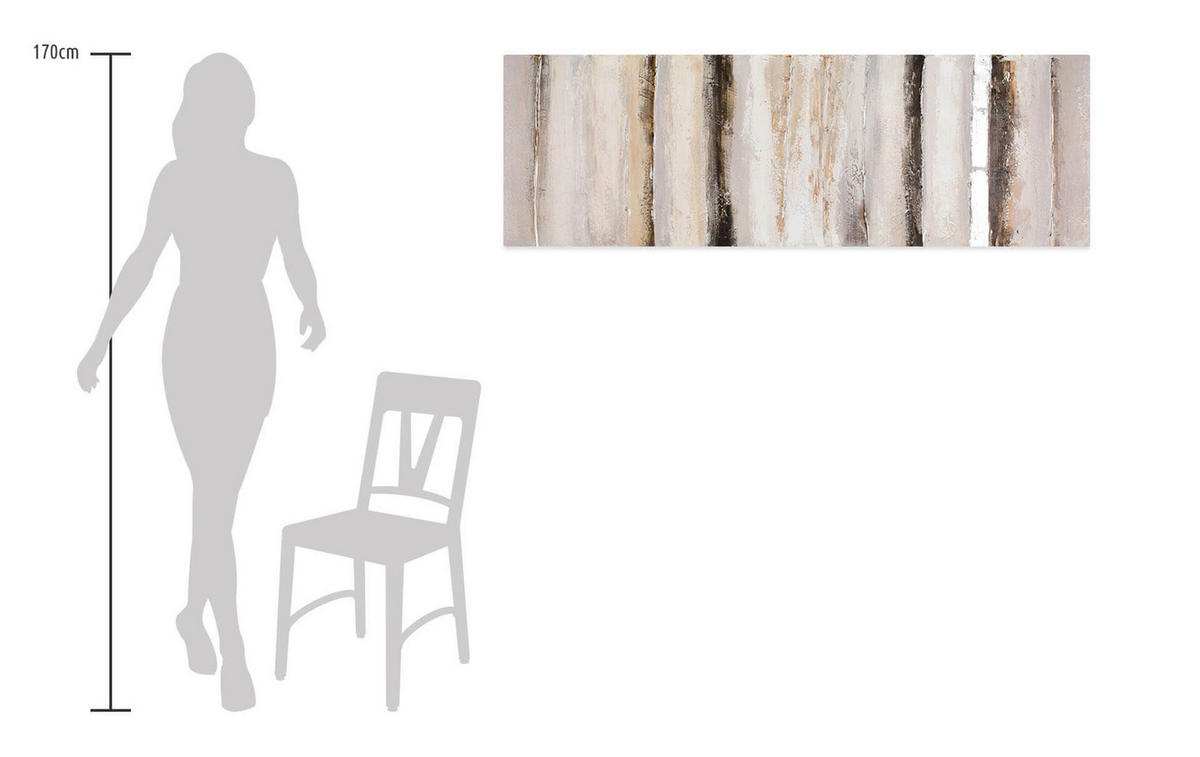 ÖLGEMÄLDE 150/50 cm - Beige/Braun, Holz/Textil (150/50cm) - KUNSTLOFT