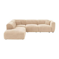 SOFA - 6 Personen - samt - beige Pogni - Beige, Textil (269/221cm) - Vente-Unique