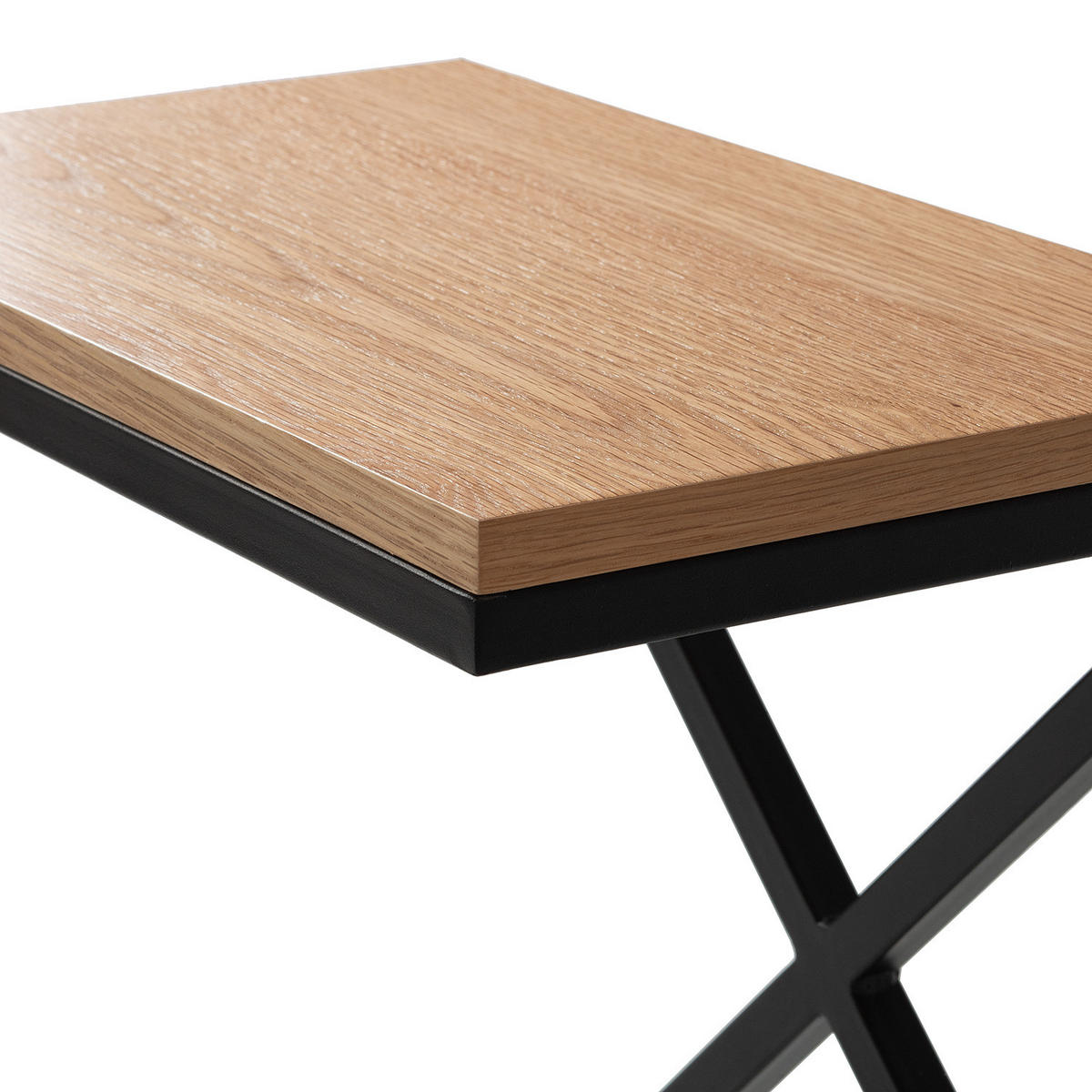 BEISTELLTISCH - Eiche / Schwarz - Eichefarben/Schwarz, Holzwerkstoff/Metall (30/50/50cm) - home24