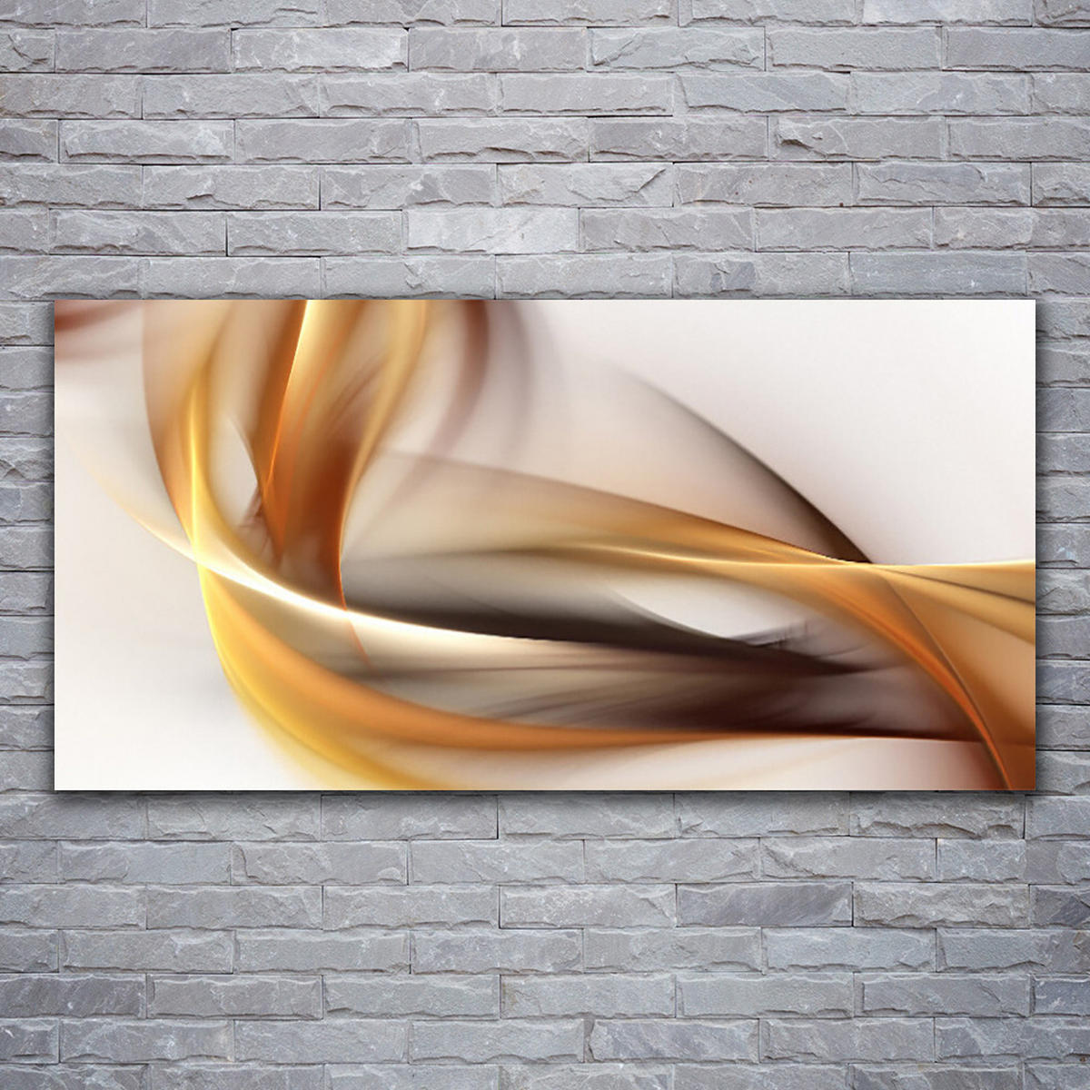 LEINWANDBILD 120x60 cm Jansa-Abstraktion - Orange/Weiß, Textil (120/4cm) - TULUP