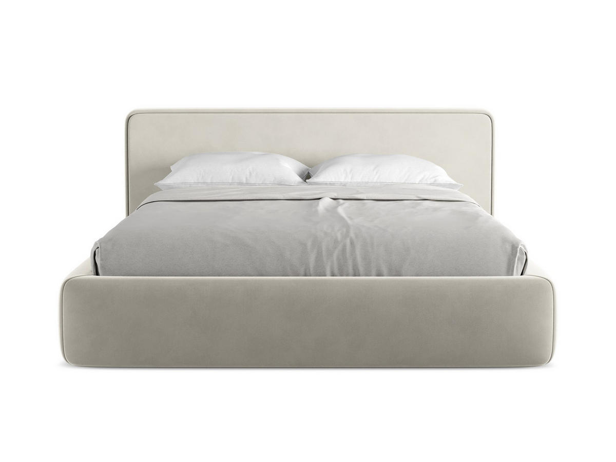 POLSTERBETT mit Bettkasten und Lattenrost 200x225 Creme - Perlmutt/Creme, Kunststoff/Textil (160/200cm) - Makamii